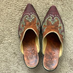 Old Gringo Red/Rust Studded Mules Great Condition Suze9